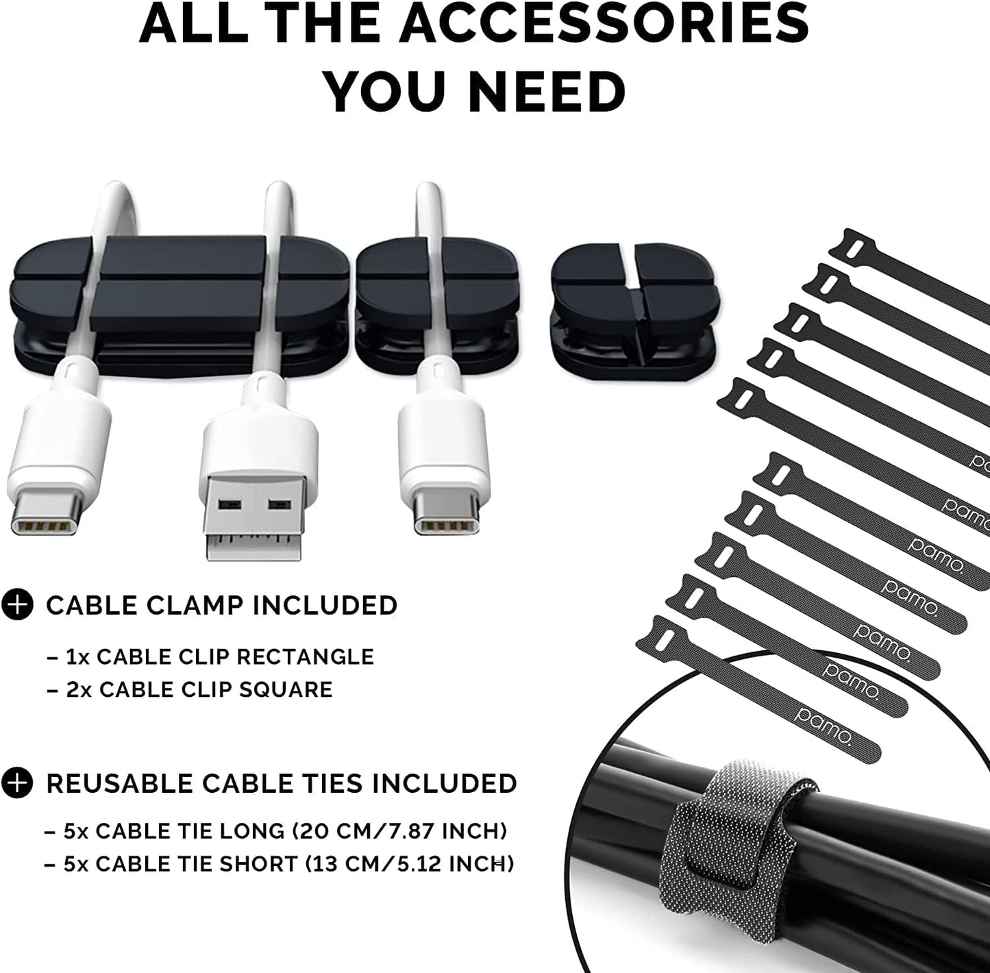 Cable Management under Desk for Easy Mounting Under-Table I Set of 3 - with 10X Cable Ties I Desk Organizer for Office/Home Office Table Thoughtful Cable Tray Holder